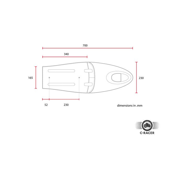 C-Racer Universal Long Classic A Seat Black