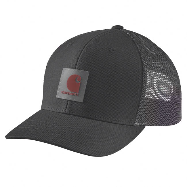 Carhartt Twill Mesh Back Logo Patch Cap Black  - Customhoj