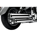Cobra 4" Scalloped Tip Chrome Slip-On Mufflers for Kawasaki 09-14 VN1700 Vulcan Classic / Light Tourer