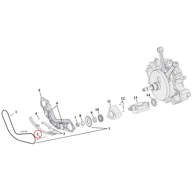 Crankcase Balancer Parts Diagram Exploded View for Harley Twin Cam Softail 2) 00-17 TCB. Screw, support assembly balancers (set of 6). Replaces OEM: 956