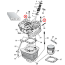 Cylinder Parts Diagram Exploded View for Harley Evolution Big Twin 9) 84-E85 Big Twin. Head bolt washers. Replaces OEM: 16482-83