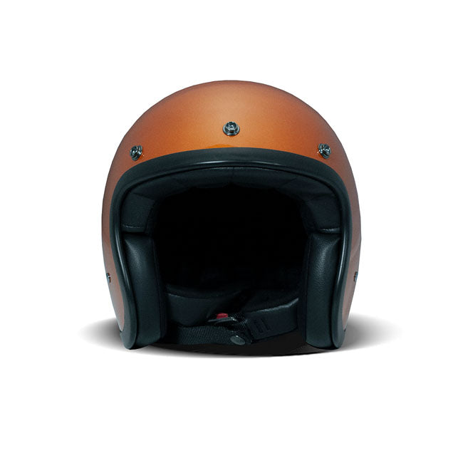 DMD Casco de moto abierto retro metalizado