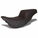 DNA King Step-Up Seat for Harley 08-25 Touring / Double Diamond / Red  - Customhoj