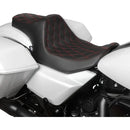 Drag Specialties Predator III Seat for Harley 23-25 Touring CVO Road Glide / CVO Street Glide / Diamond Black / Red  - Customhoj