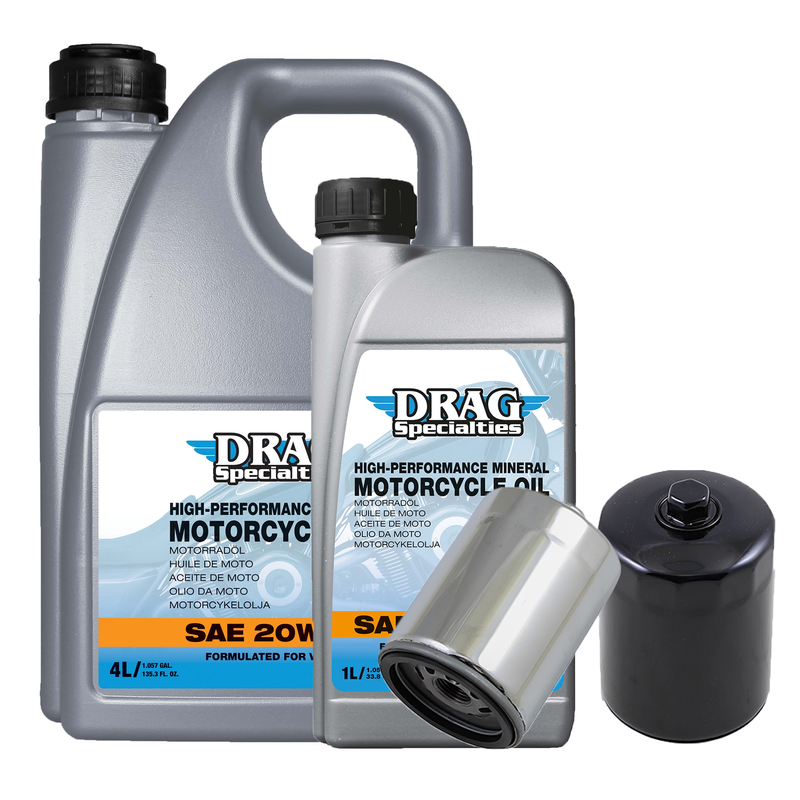 Drag Specialties Service Kit Motor Oil & Filter for Harley Touring 2017-2023 / Chrome