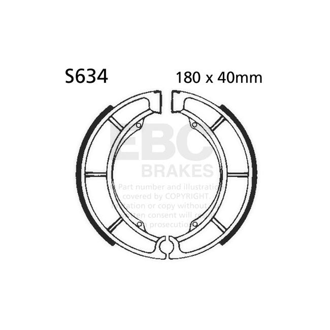 EBC Rear Brake Shoes for Suzuki GT 750 J 1972