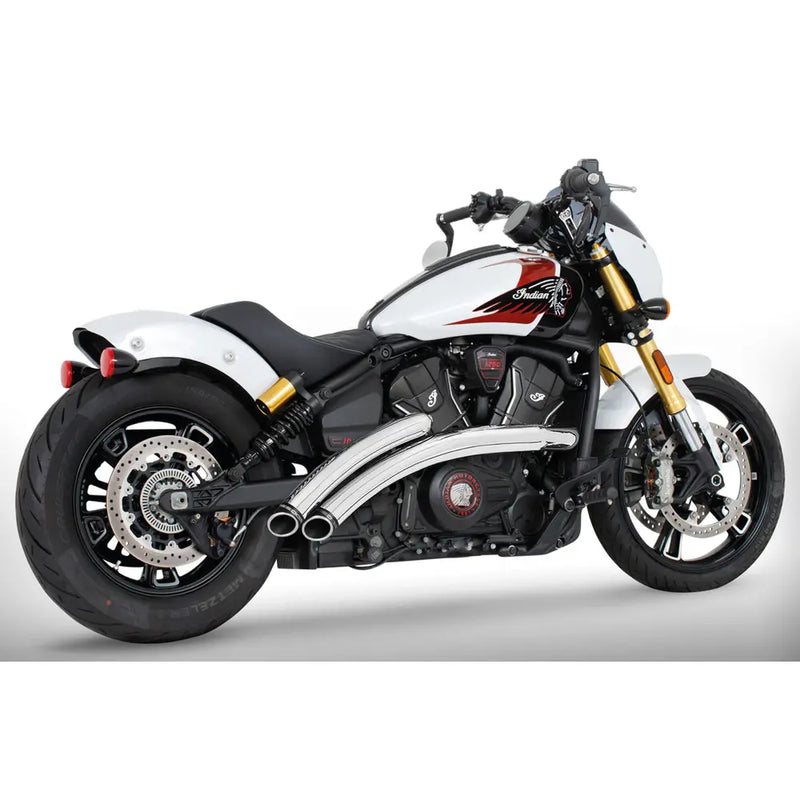 Freedom Performance Radical Radius Exhaust for Indian 2025 Scout / Chrome / Slash Cut Sculpted Black  - Customhoj