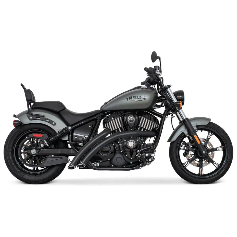 Freedom Performance Radical Radius Exhaust for Indian 22-25 Chief / Black / Slash Cut Sculpted Black  - Customhoj