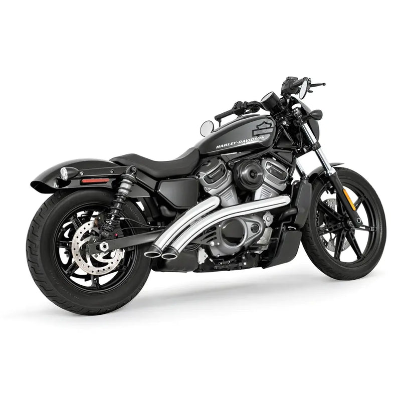 Freedom Performance Radical Radius Slash Cut Exhaust for Harley 22-25 Nightster RH975 / S / Chrome / Sculpted Black  - Customhoj