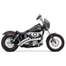 Freedom Performance Radical Radius Straight Star Exhaust for Harley 06-17 Dyna (excl. FLD) / Chrome / Sculpted Black  - Customhoj