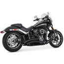 Freedom Performance Sharp Curve Radius Scallop Exhaust for Harley 86-17 Softail (excl. Breakout / Rocker) / Black  - Customhoj
