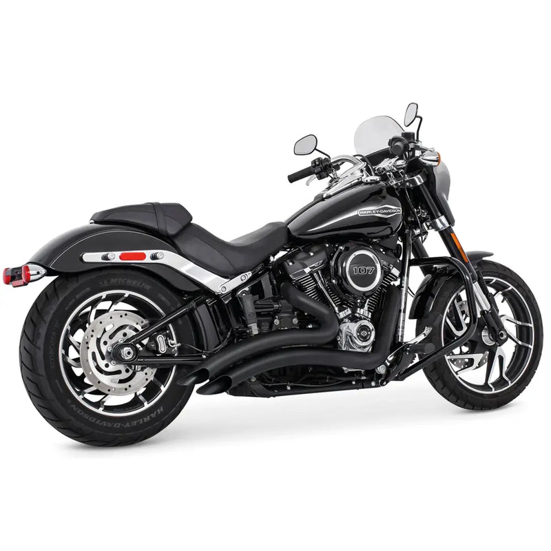 Freedom Performance Sharp Curve Radius Scallop Exhaust for Harley 86-17 Softail (excl. Breakout / Rocker) / Black  - Customhoj