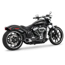 Freedom Performance Shorty Combat 2-into-1 Exhaust for Harley 18-25 Softail (read note) / Black/Chrome / Sculpted Black  - Customhoj