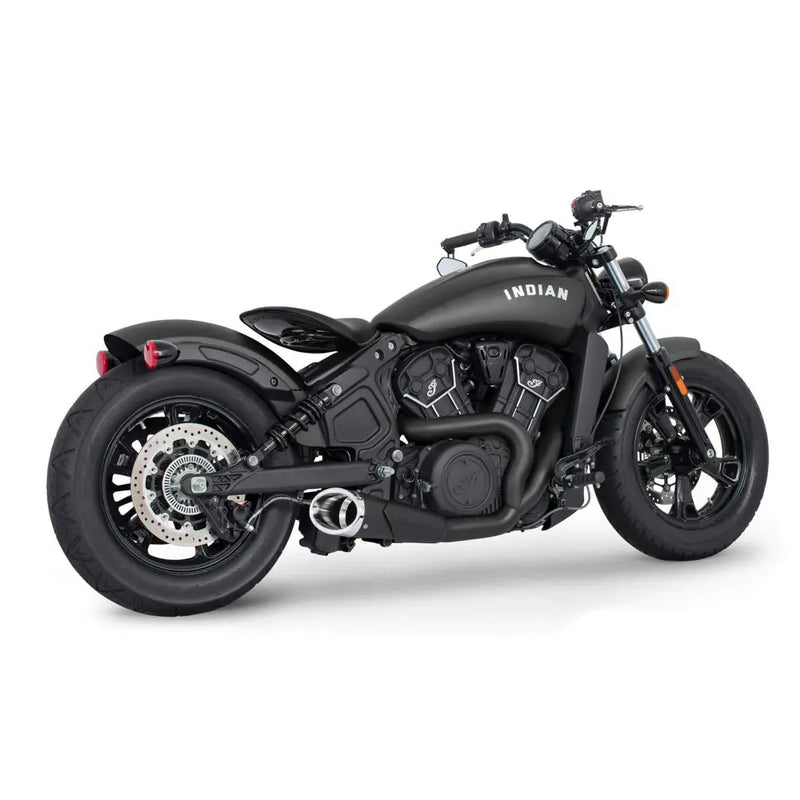 Freedom Performance Shorty Combat 2-into-1 Exhaust for Indian 15-24 Scout / Black / Chrome  - Customhoj