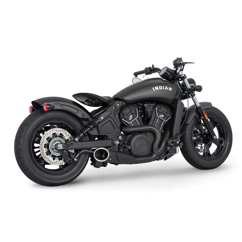 Freedom Performance Shorty Combat 2-into-1 Exhaust for Indian 15-24 Scout / Black / Sculpted Black  - Customhoj