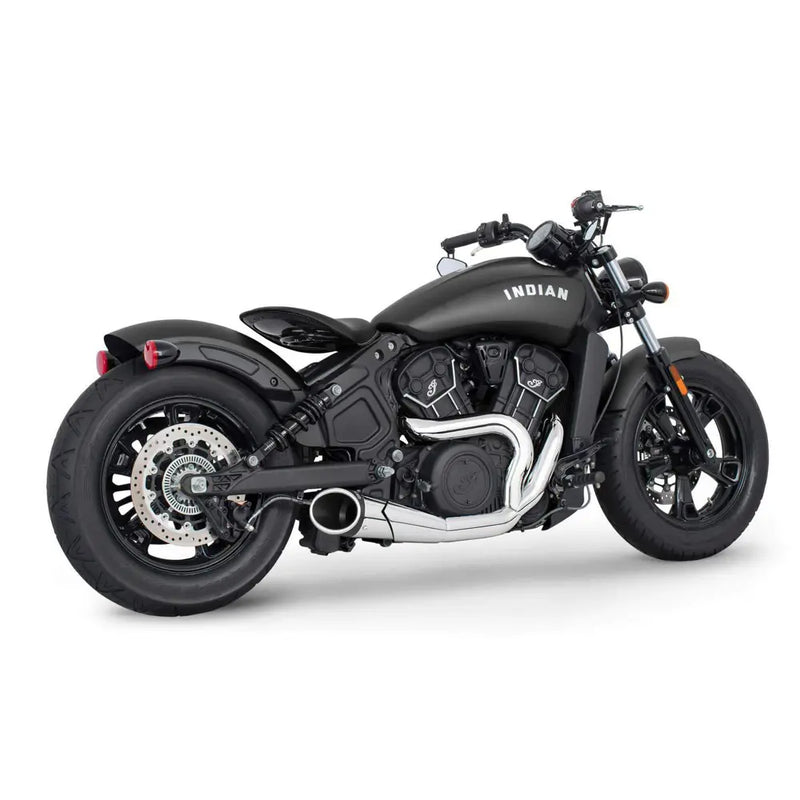 Freedom Performance Shorty Combat 2-into-1 Exhaust for Indian 15-24 Scout / Chrome / Sculpted Black  - Customhoj