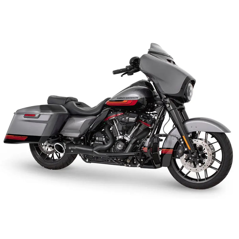 Freedom Performance Shorty Turn Out 2-into-1 Exhaust for Harley 17-25 Touring / Black / Sculpted Black  - Customhoj