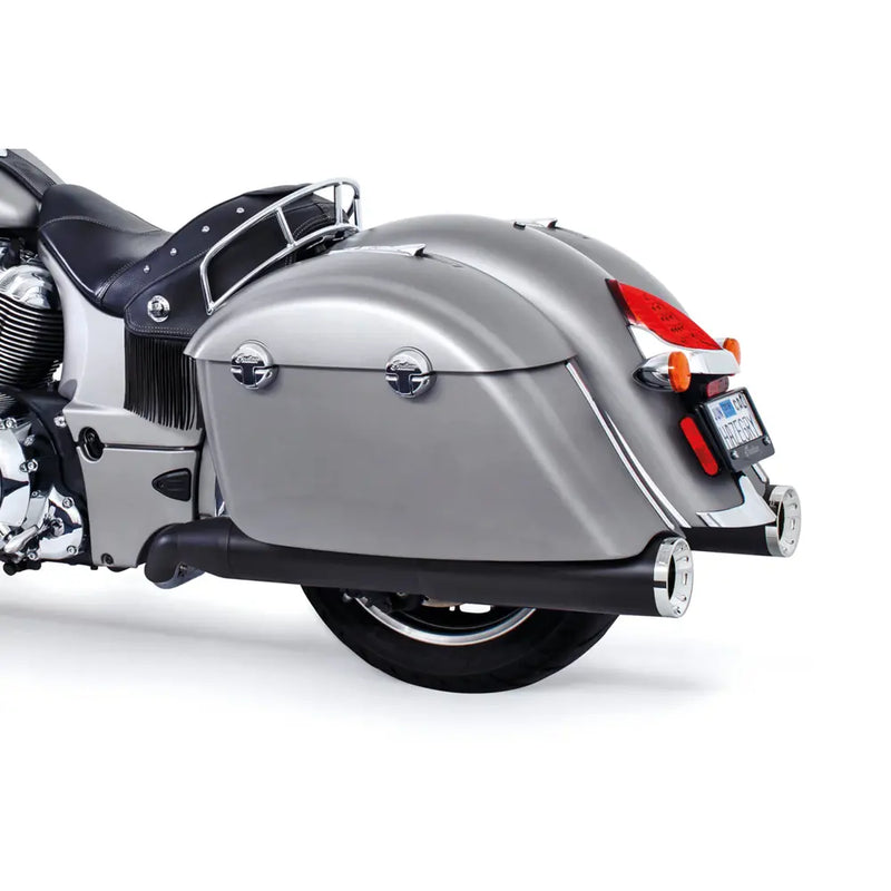 Freedom Performance Union Ghost Muffler for Indian 14-21 Chieftain / Black / Straight Cut Chrome  - Customhoj