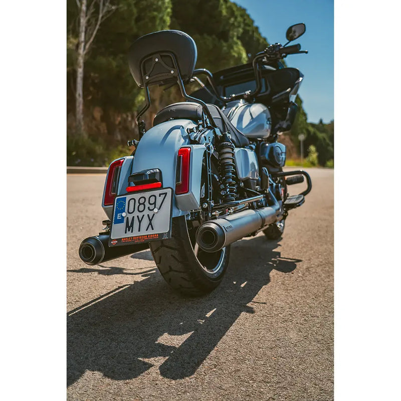Pato Negro Bombardier EC Aprobado Euro Slip-On Silenciadores para Harley