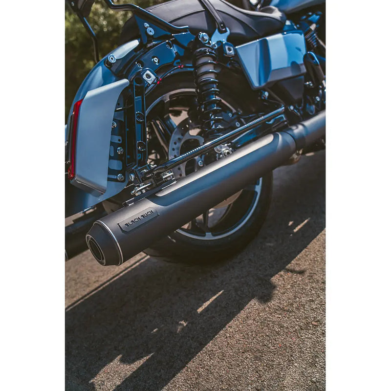 Pato Negro Bombardier EC Aprobado Euro Slip-On Silenciadores para Harley