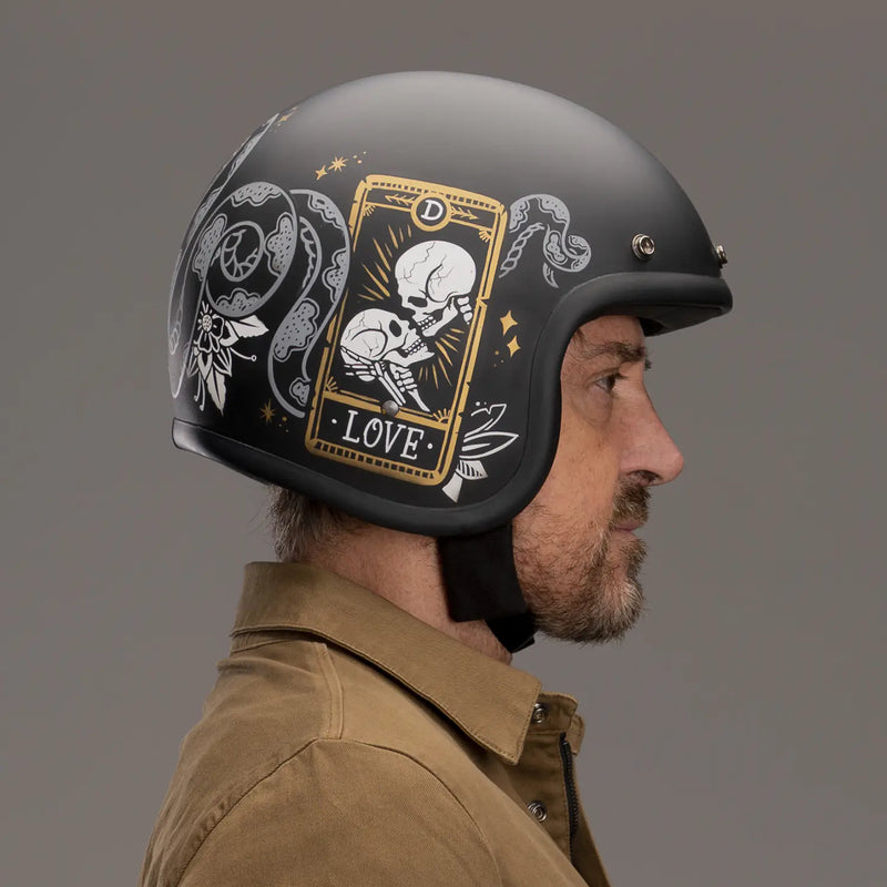 DMD Casco de Moto Retro Graphic Open