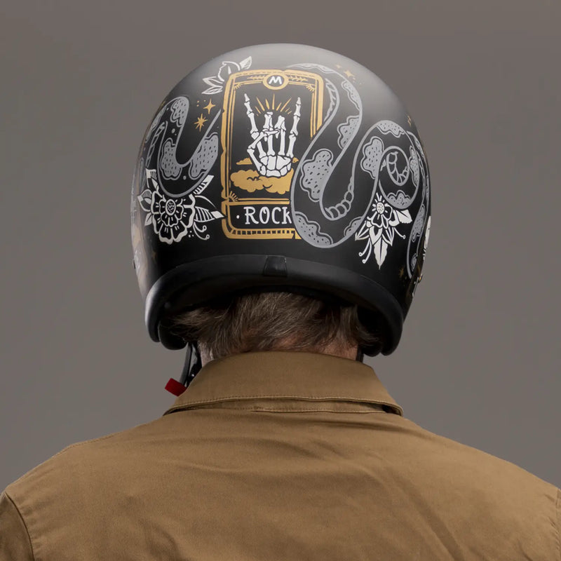 DMD Casco de Moto Retro Graphic Open