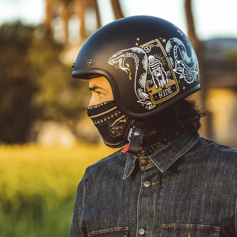 DMD Casco de Moto Retro Graphic Open