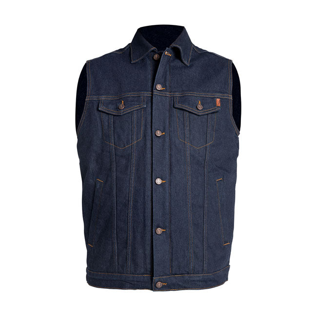 John Doe Motorcycle Vest Raw Blue Denim