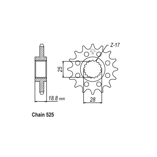 JT Sprockets Front Sprocket Aprilia 1000 RSV Mille / Mille R 99-03 JT Front Sprocket for Aprilia Customhoj