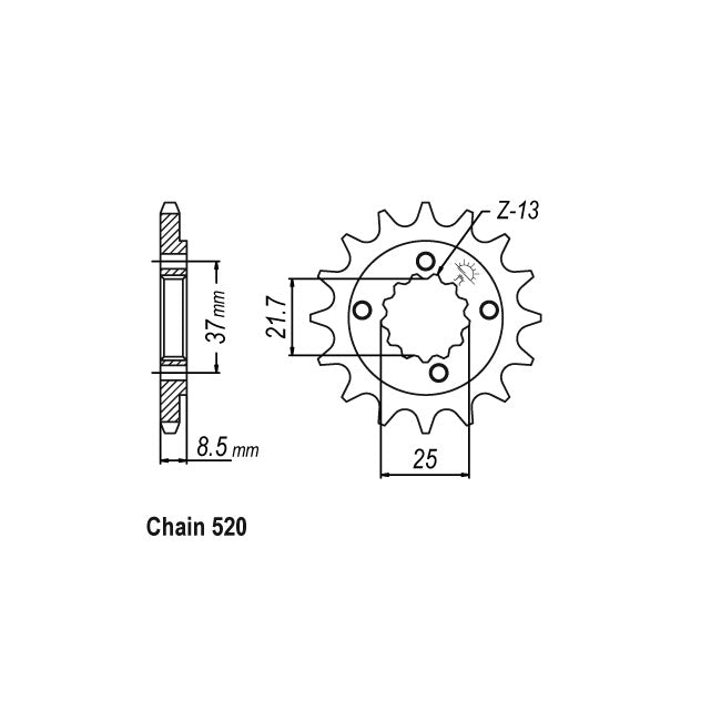 JT Sprockets Front Sprocket Honda XR650 L P-Y,1-9, A-J 93-20 JT Front Sprocket for Honda Customhoj