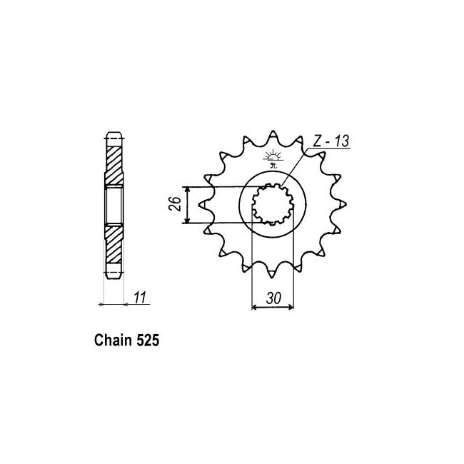 JT Sprockets Front Sprocket Yamaha FZ8N, FZ8S, FZ8SA Fazer (ABS) 10-14 JT Front Sprocket for Yamaha Customhoj