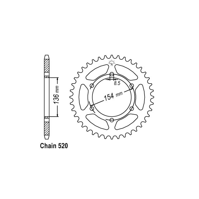 JT Sprockets Rear Sprocket BMW G650 Xchallenge, G650 Xcountry 07-08 JT Rear Sprocket for BMW Customhoj