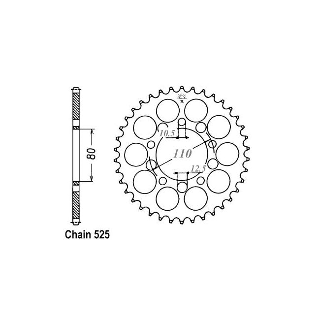 JT Sprockets Rear Sprocket Honda CB750 Nighthawk 90-91 JT Rear Sprocket for Honda Customhoj