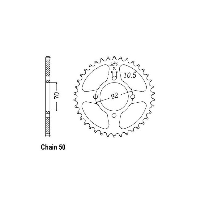 JT Sprockets Rear Sprocket Kawasaki Z400B1/2,G1,H,LTD(2 Cyl) 78-80 JT Rear Sprocket for Kawasaki Customhoj