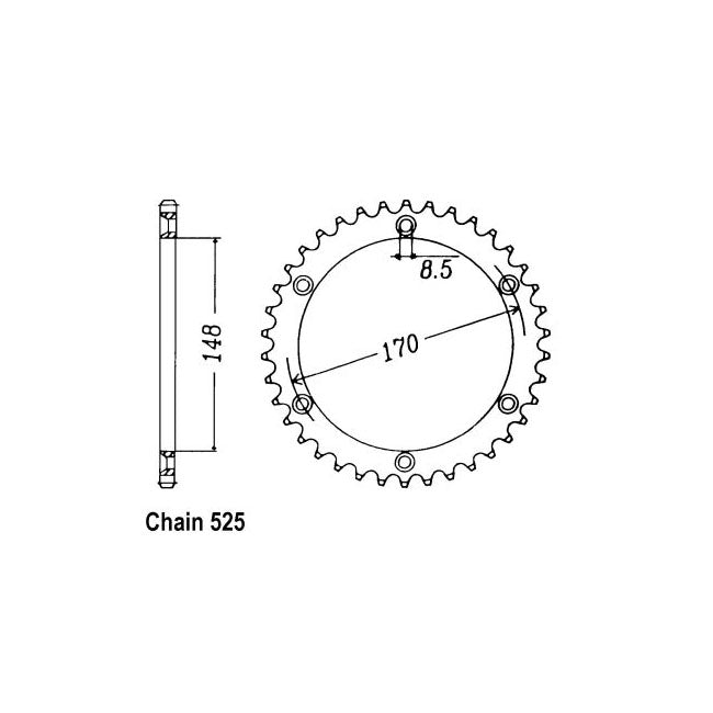 JT Sprockets Rear Sprocket Suzuki DR800S R,S,T 94-96 JT Rear Sprocket for Suzuki Customhoj