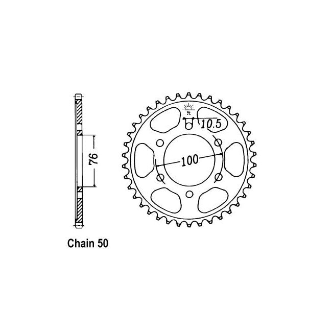 JT Sprockets Rear Sprocket Suzuki GR650 83-85 JT Rear Sprocket for Suzuki Customhoj