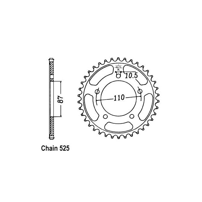 JT Sprockets Rear Sprocket Suzuki GSF400M,N,P,R Bandit 90-94 JT Rear Sprocket for Suzuki Customhoj