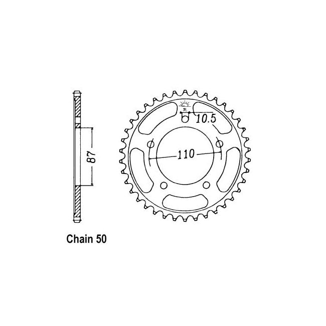 JT Sprockets Rear Sprocket Suzuki GSX600FK,FL,FM,FN 89-92 JT Rear Sprocket for Suzuki Customhoj