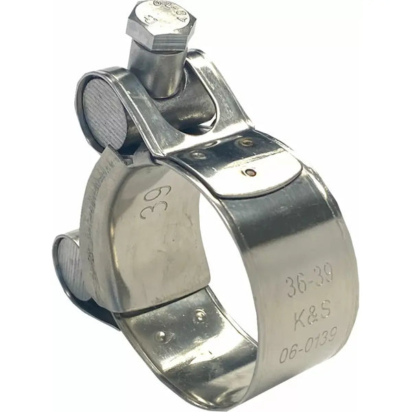 K&S Stainless Steel Motorcycle Exhaust Clamp 36 mm - 39 mm (1.41" - 1.53")  - Customhoj
