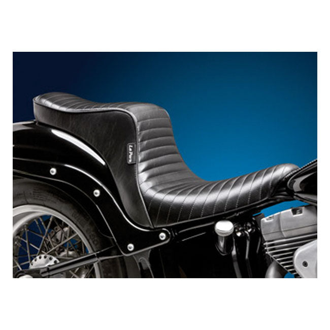 Le Pera Cherokee 2-Up Seat for Harley 07-17 Softail Fat Boy / Pleated Black  - Customhoj