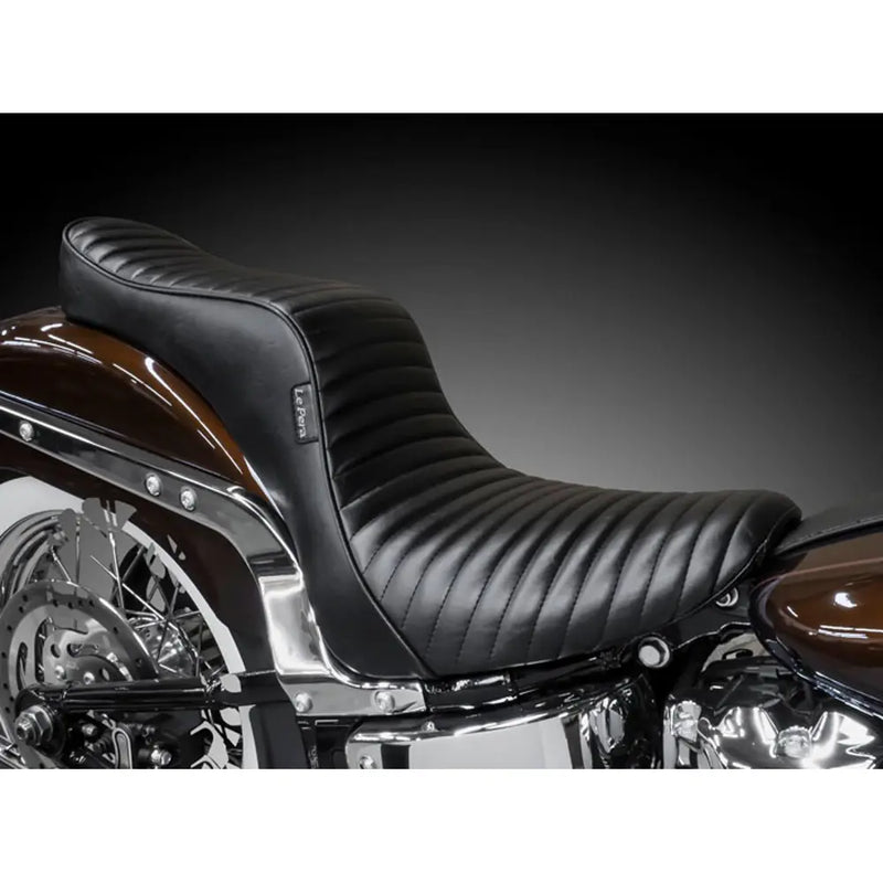 Le Pera Cherokee 2-Up Seat for Harley 18-25 Softail Heritage / Deluxe / Pleated Black  - Customhoj