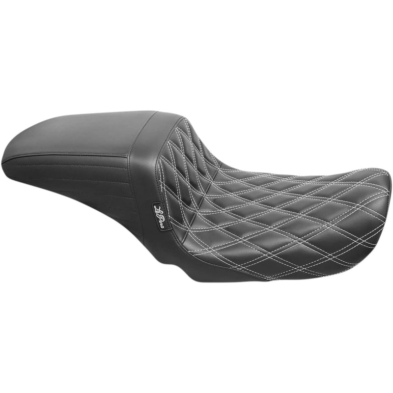 Le Pera KickFlip Seat for Harley 06-17 Dyna / Double Diamond Black / White  - Customhoj