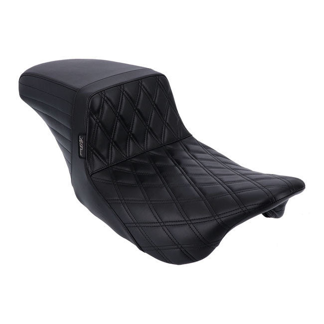 Le Pera KickFlip Solo Seat for Harley 08-25 Touring (excl. 23-25 CVO; 24-25 Road Glide / Street Glide) / Double Diamond Black  - Customhoj
