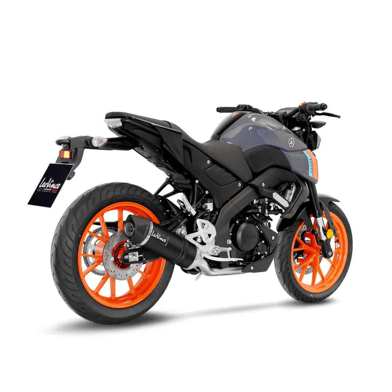 LeoVince LV One Evo Exhaust System for Yamaha 21-24 MT-125 (Black stainless steel muffler) (Race only) (14365EBU)  - Customhoj