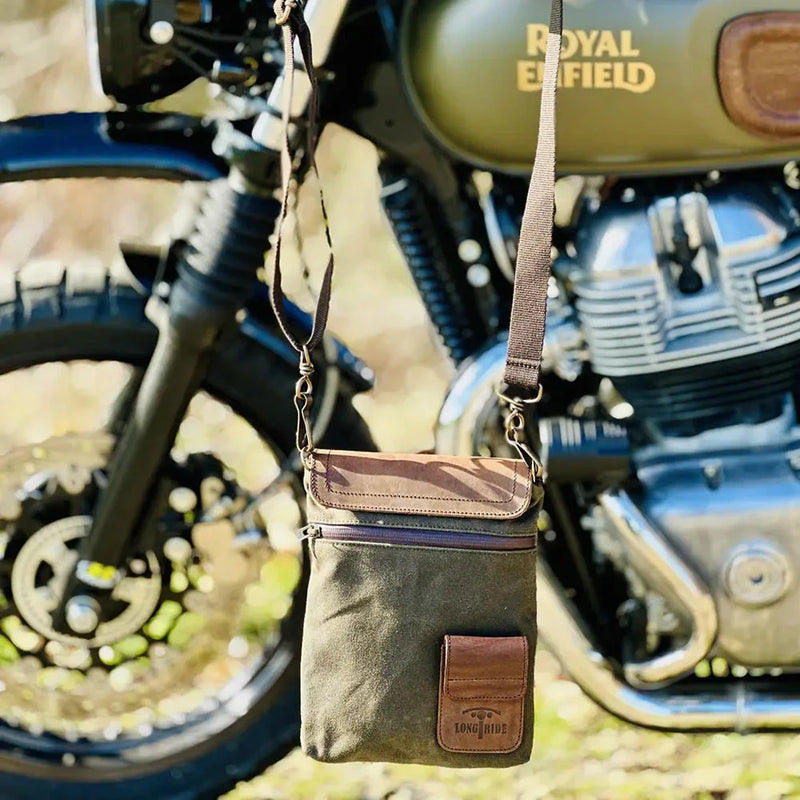 Longride Small Heritage Waxed Motorcycle Tank Bag  - Customhoj
