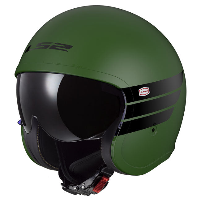 LS2 Spitfire II Open Motorcycle Helmet Military Green / XS (53-54cm)  - Customhoj