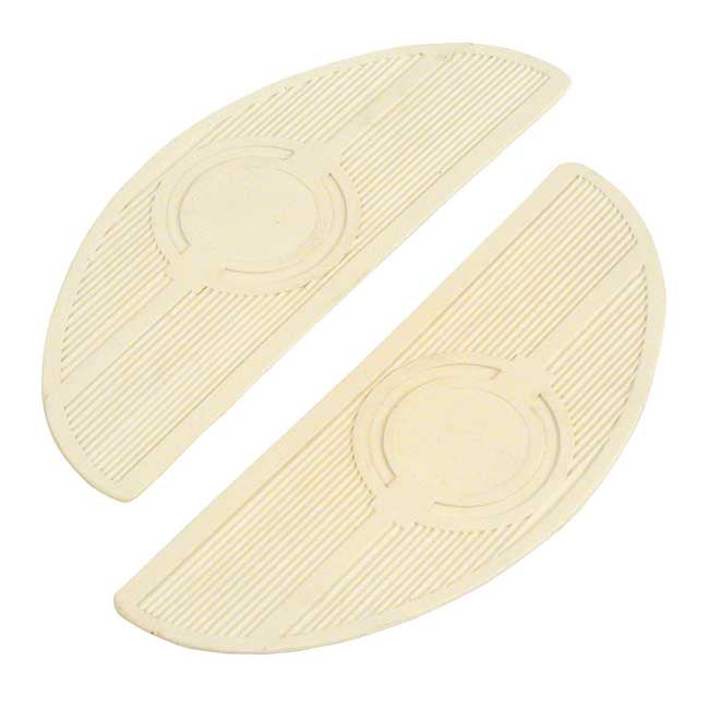 MCS Floorboard Accessories 40-84 FL models and others with classic oval floorboards / White Oval Replacement Pads Floorboards for Harley Customhoj