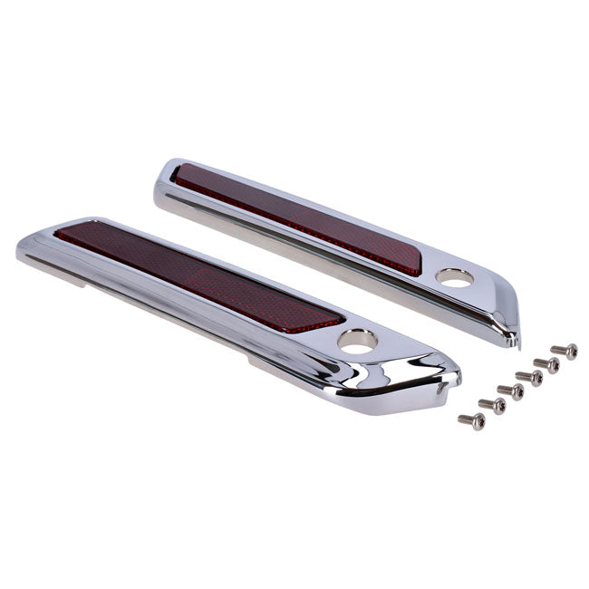 MCS OEM Style Saddlebag Latch Covers for Harley 14-25 Touring (exkl. 23-25 CVO; 24-25 Road Glide / Street Glide) / Chrome  - Customhoj