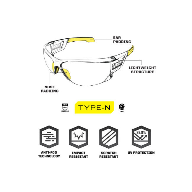 Mechanix Type-N Safety Glasses Clear  - Customhoj