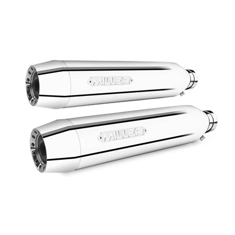 Miller Dakota Euro 3 Slip-On Mufflers for Harley 15-16 Dyna Low Rider S / Polished / Tapered Polished  - Customhoj